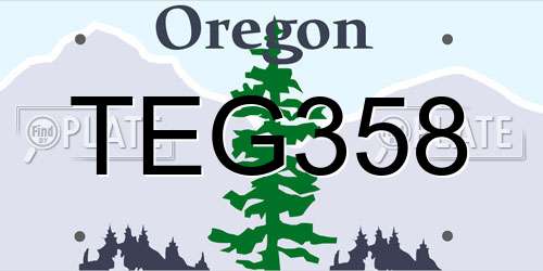 TEG358 Oregon License Plate
