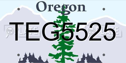 TEG5525 Oregon License Plate