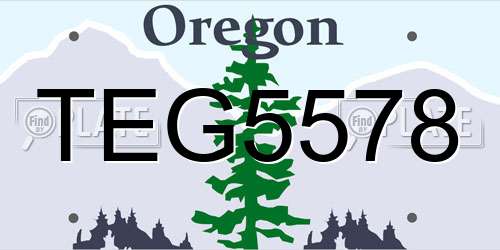 TEG5578 Oregon License Plate