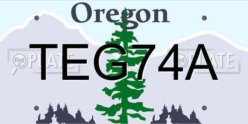 TEG74A Oregon License Plate