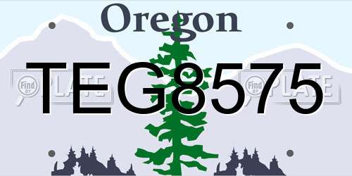 TEG8575 Oregon License Plate
