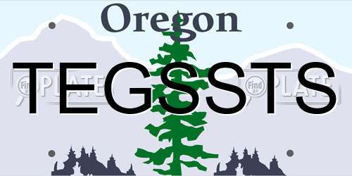 TEGSSTS Oregon License Plate