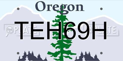 TEH69H Oregon License Plate