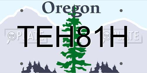 TEH81H Oregon License Plate