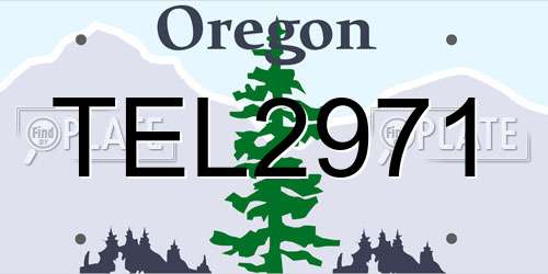 TEL2971 Oregon License Plate