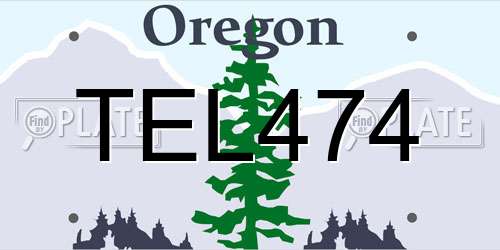 TEL474 Oregon License Plate