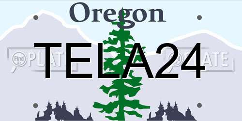 TELA24 Oregon License Plate