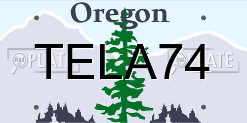 TELA74 Oregon License Plate
