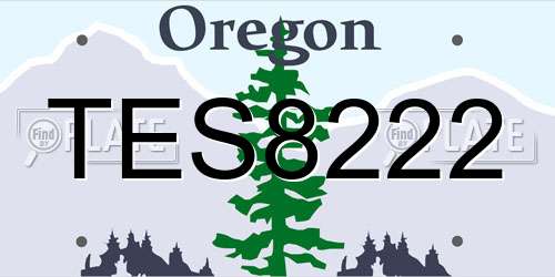 TES8222 Oregon License Plate