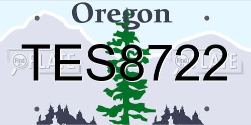 TES8722 Oregon License Plate