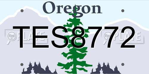 TES8772 Oregon License Plate