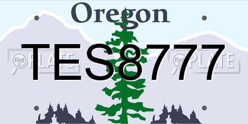 TES8777 Oregon License Plate