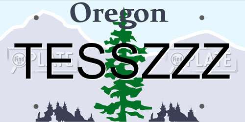 TESSZZZ Oregon License Plate