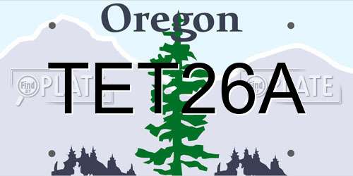 TET26A Oregon License Plate