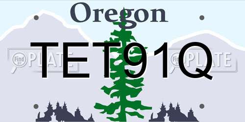 TET91Q Oregon License Plate