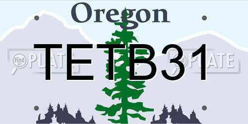 TETB31 Oregon License Plate