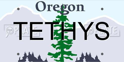 TETHYS Oregon License Plate