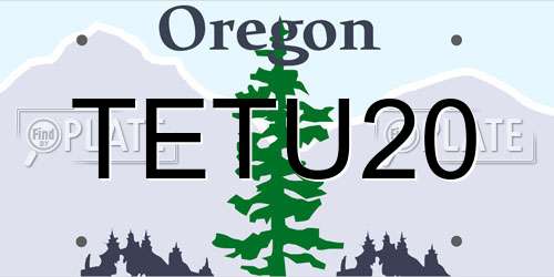 TETU20 Oregon License Plate