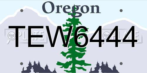 TEW6444 Oregon License Plate
