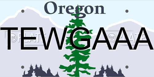 TEWGAAA Oregon License Plate