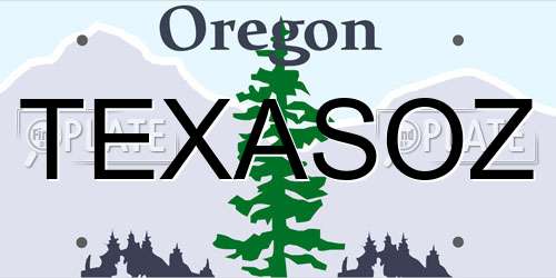 TEXASOZ Oregon License Plate