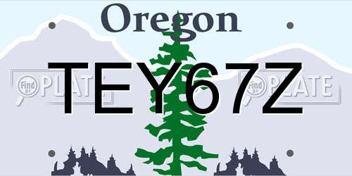 TEY67Z Oregon License Plate