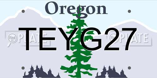 TEYG27 Oregon License Plate