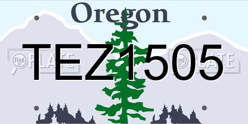 TEZ1505 Oregon License Plate