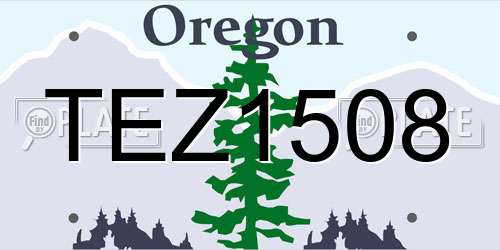 TEZ1508 Oregon License Plate