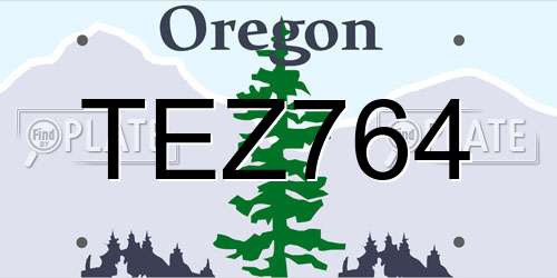 TEZ764 Oregon License Plate