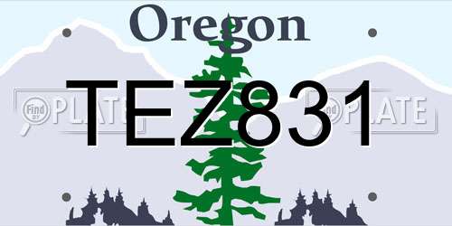 TEZ831 Oregon License Plate