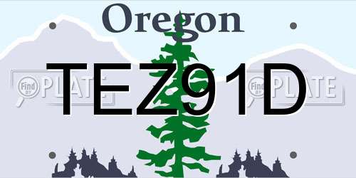 TEZ91D Oregon License Plate