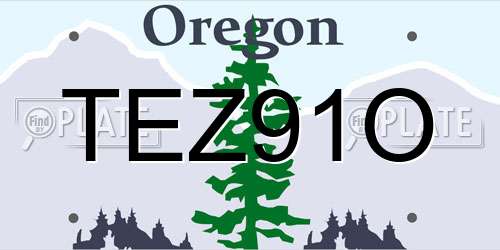 TEZ91O Oregon License Plate