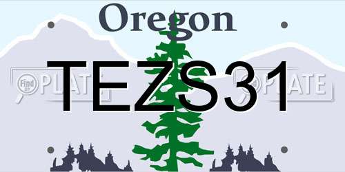 TEZS31 Oregon License Plate