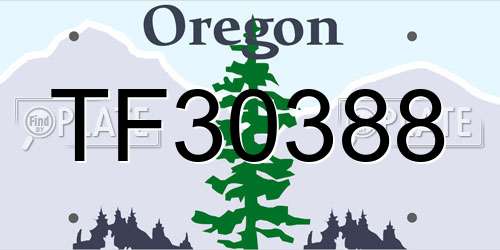 TF30388 Oregon License Plate