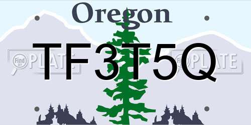 TF3T5Q Oregon License Plate