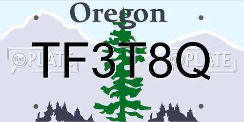 TF3T8Q Oregon License Plate