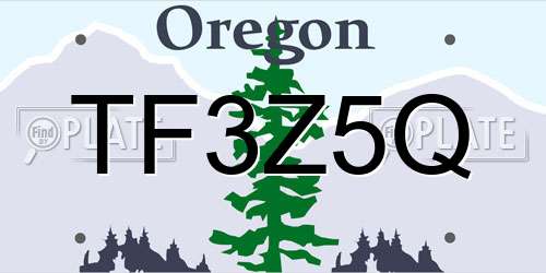 TF3Z5Q Oregon License Plate