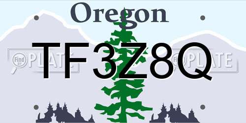 TF3Z8Q Oregon License Plate