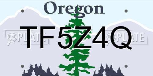 TF5Z4Q Oregon License Plate