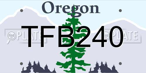 TFB240 Oregon License Plate