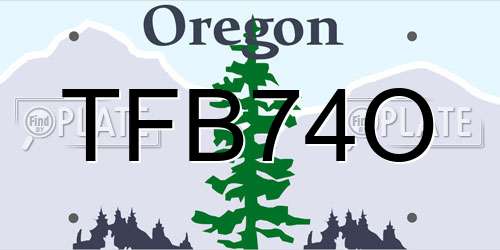 TFB74O Oregon License Plate