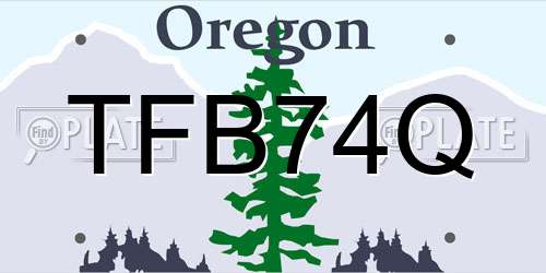 TFB74Q Oregon License Plate