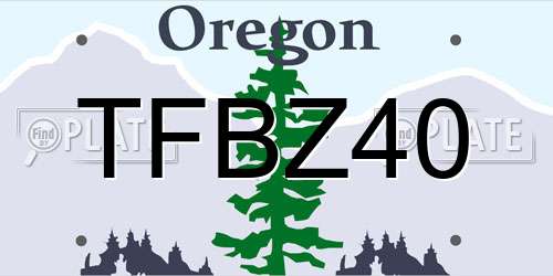 TFBZ40 Oregon License Plate