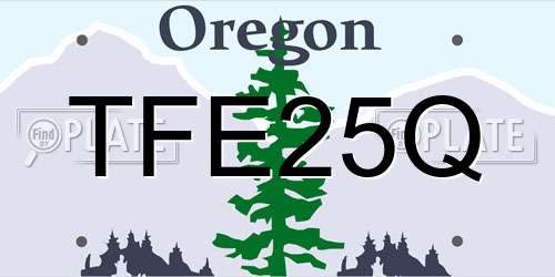 TFE25Q Oregon License Plate