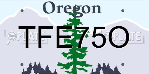 TFE75O Oregon License Plate