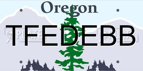 TFEDEBB Oregon License Plate