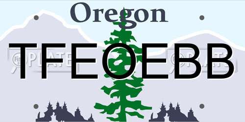 TFEOEBB Oregon License Plate