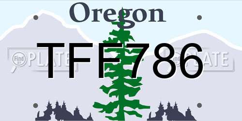 TFF786 Oregon License Plate