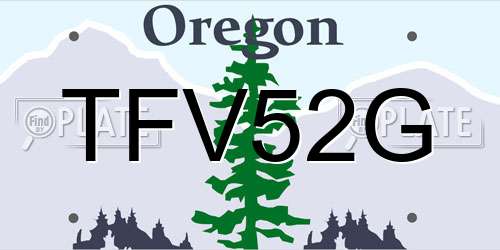 TFV52G Oregon License Plate